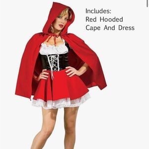 Red Hooded Cape and Dress Costume